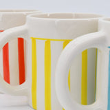 Costa Nova Mar I Striped Ceramic Mug - Yellow