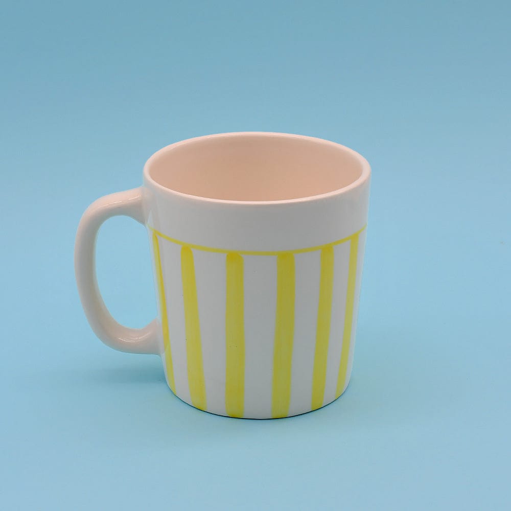 Costa Nova Mar I Striped Ceramic Mug - Yellow