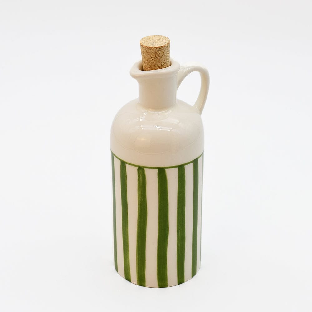 Costa Nova Mar I Striped Ceramic Pitcher 7.1'' - Green