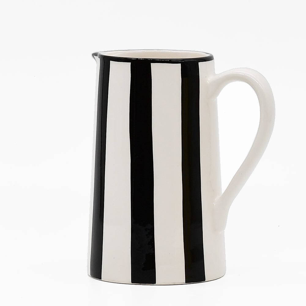 Costa Nova Mar I Striped Ceramic Pitcher - Black