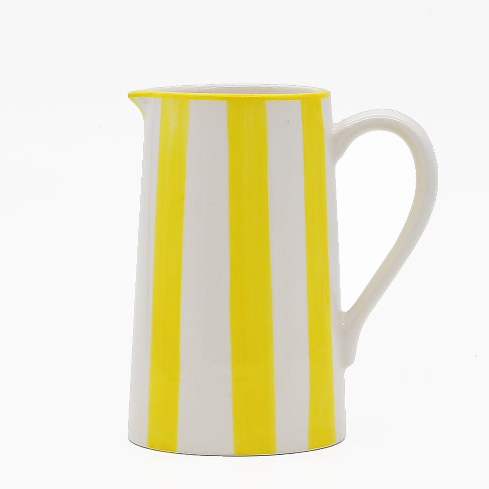 Costa Nova Mar I Striped Ceramic Pitcher - Yellow