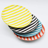 Costa Nova Mar I Striped Ceramic Plate 7.9'' - Yellow