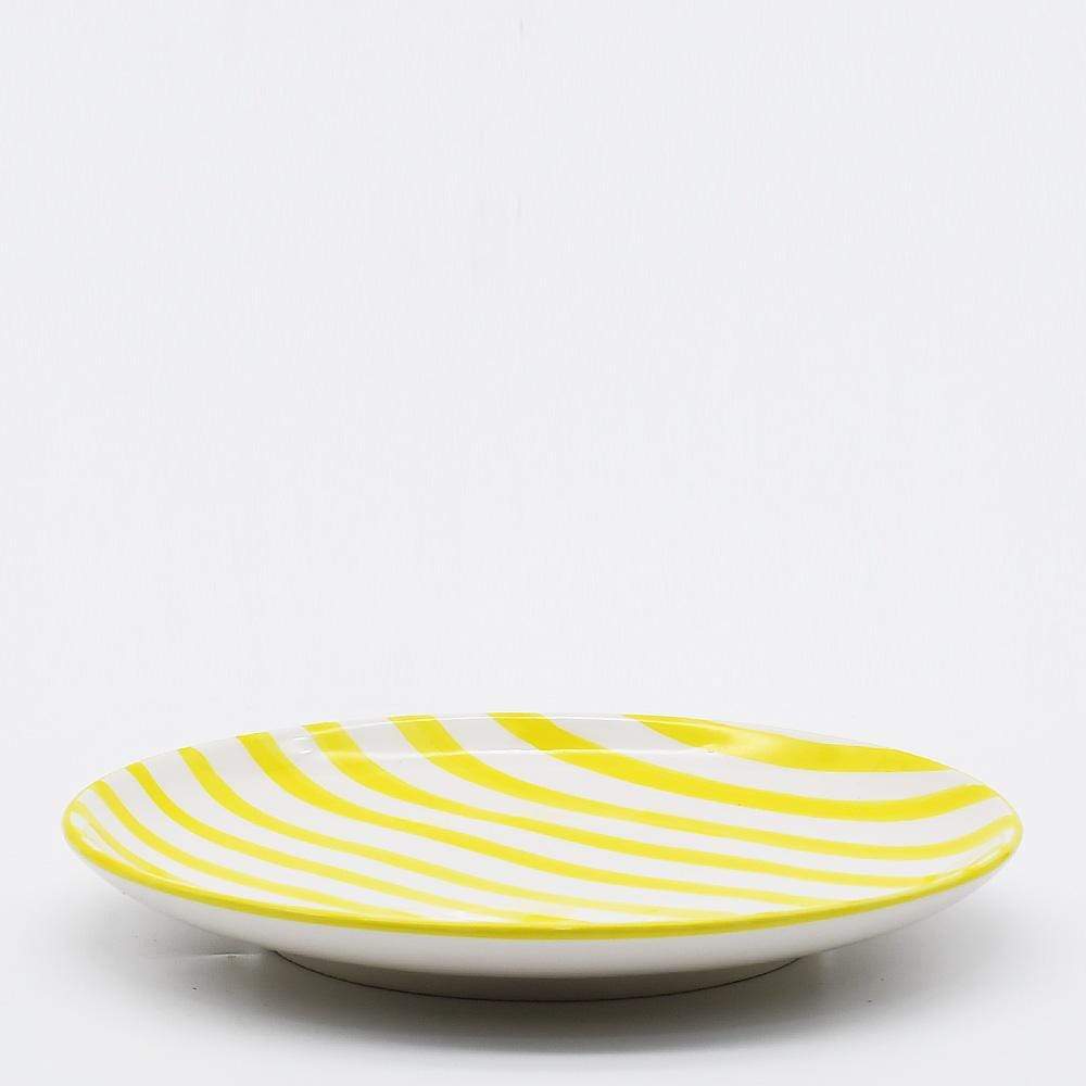 Costa Nova Mar I Striped Ceramic Plate 7.9'' - Yellow