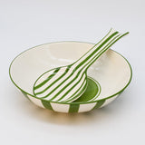 Costa Nova Mar I Striped Ceramic Salad Bowl 9.8'' - Green