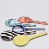 Costa Nova Mar I Striped Ceramic Serving Spoon - Black