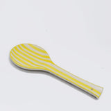 Costa Nova Mar I Striped Ceramic Serving Spoon - Yellow