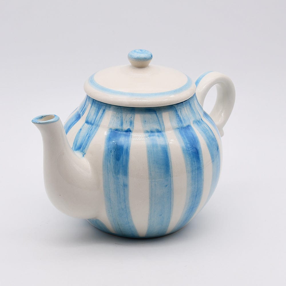 Costa Nova Mar I Striped Ceramic Tea Pot - Turquoise