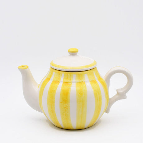 Costa Nova Mar I Striped Ceramic Tea Pot - Yellow