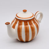 Costa Nova Mar I Striped Ceramic Teapot - Brown