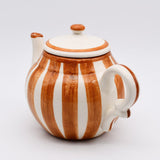 Costa Nova Mar I Striped Ceramic Teapot - Brown