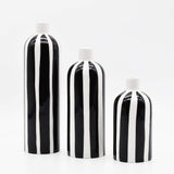 Costa Nova Mar I Striped Ceramic Vase - Black