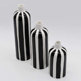 Costa Nova Mar I Striped Ceramic Vase - Black