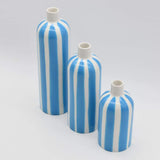 Costa Nova Mar I Striped Ceramic Vase - Turquoise