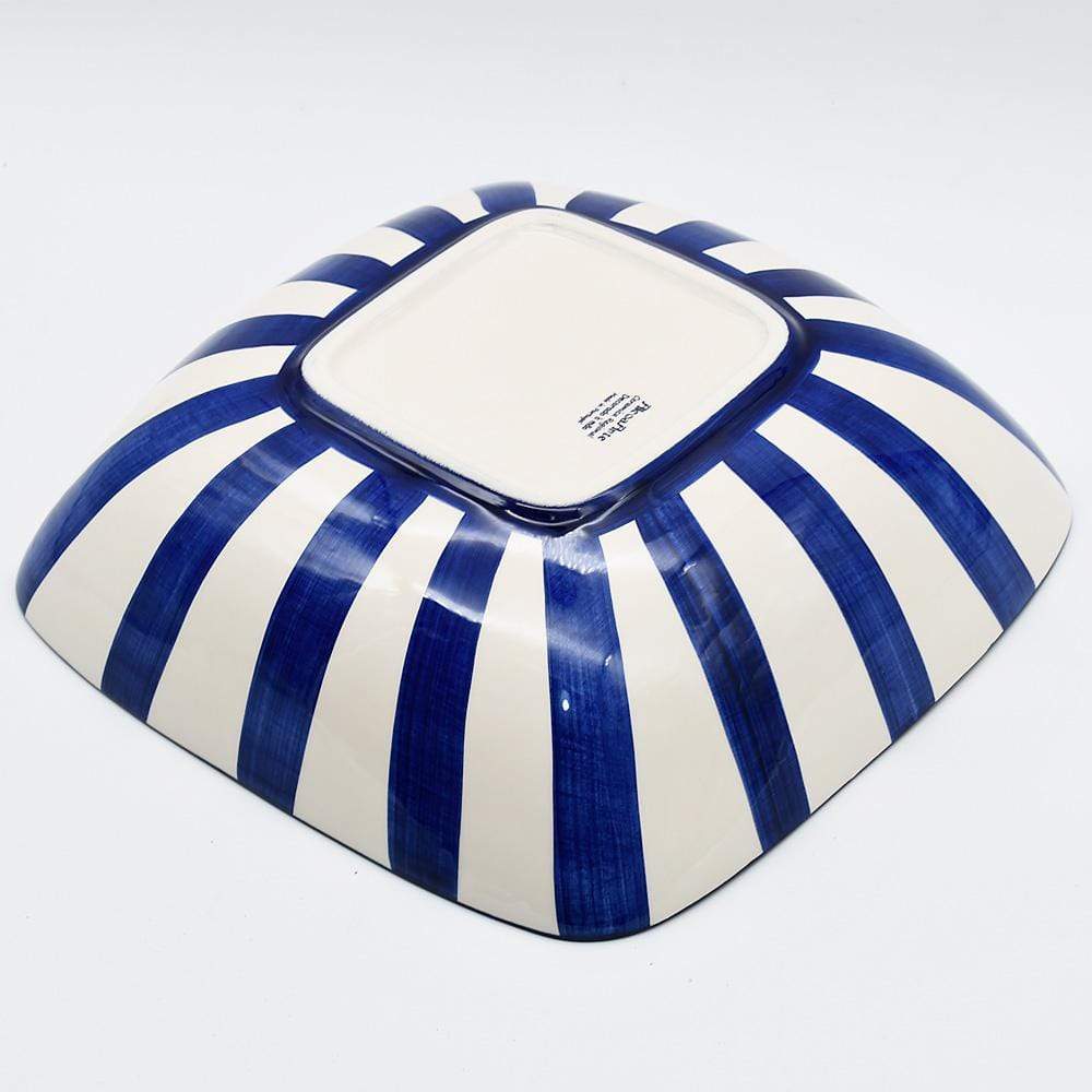 Costa Nova Mar I Striped Salad Bowl 11.0'' - Blue