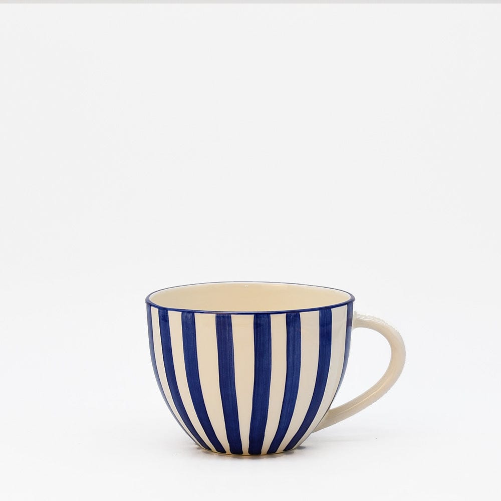 Costa Nova Mar | Striped Ceramic Large Cup - Blue
