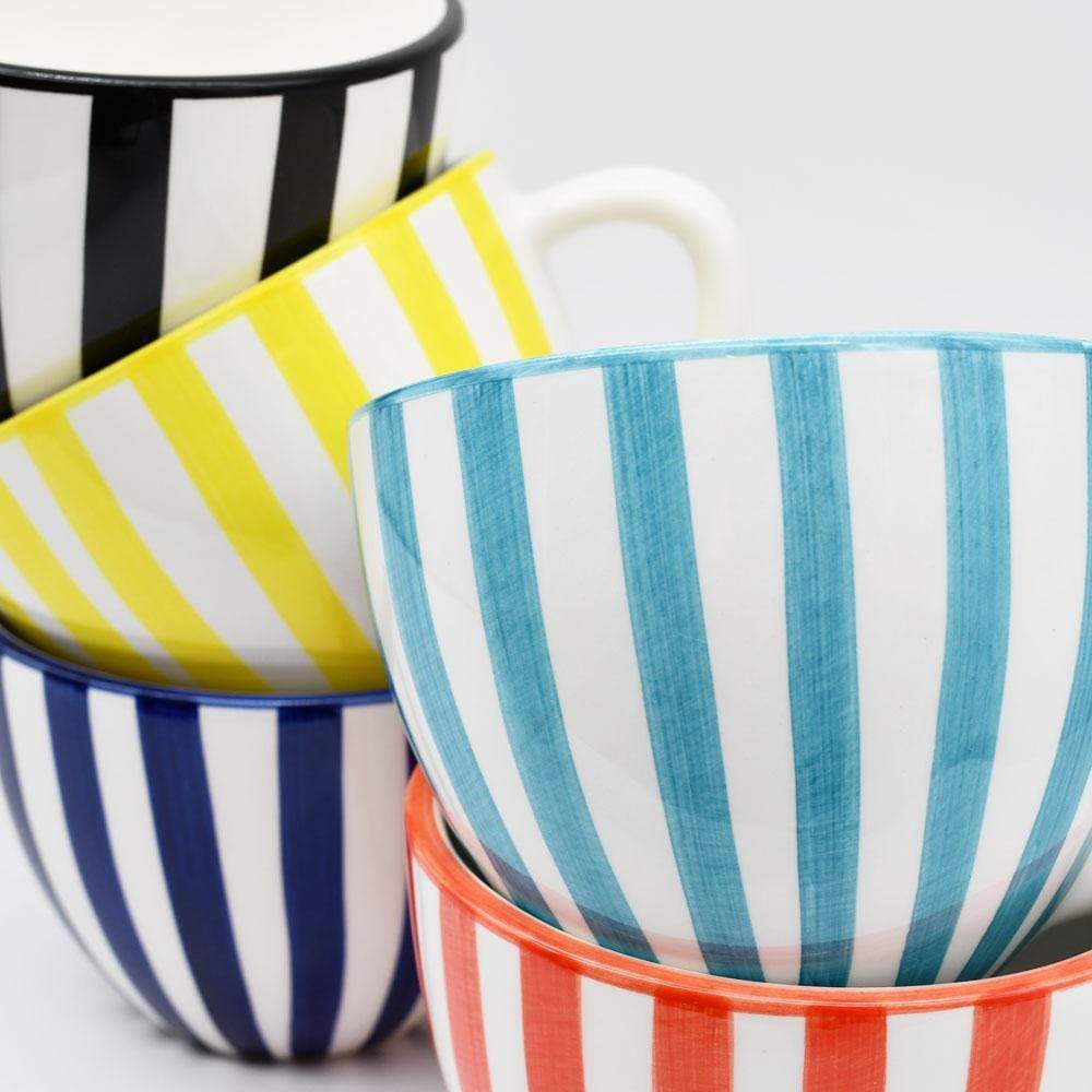 Costa Nova Mar | Striped Ceramic Large Cup - Red