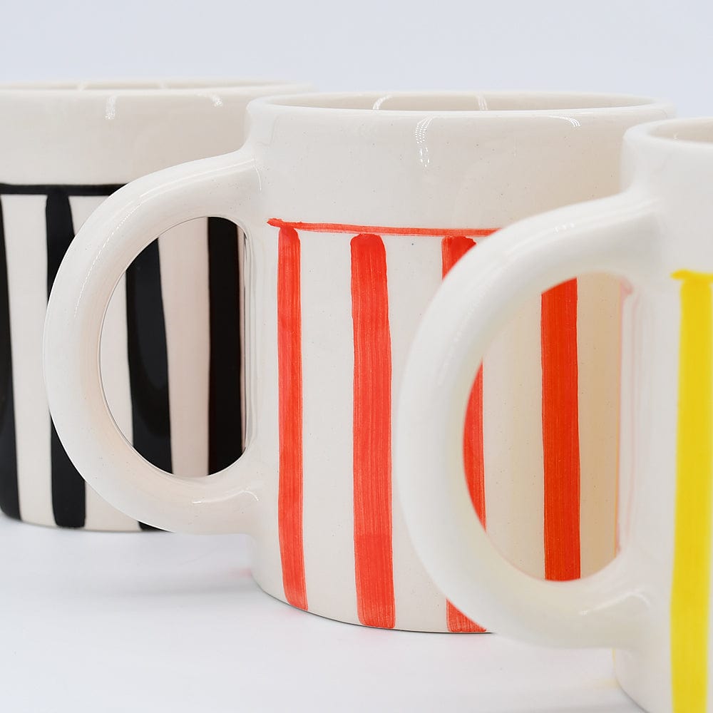 Costa Nova Mar | Striped Ceramic Mug - Red