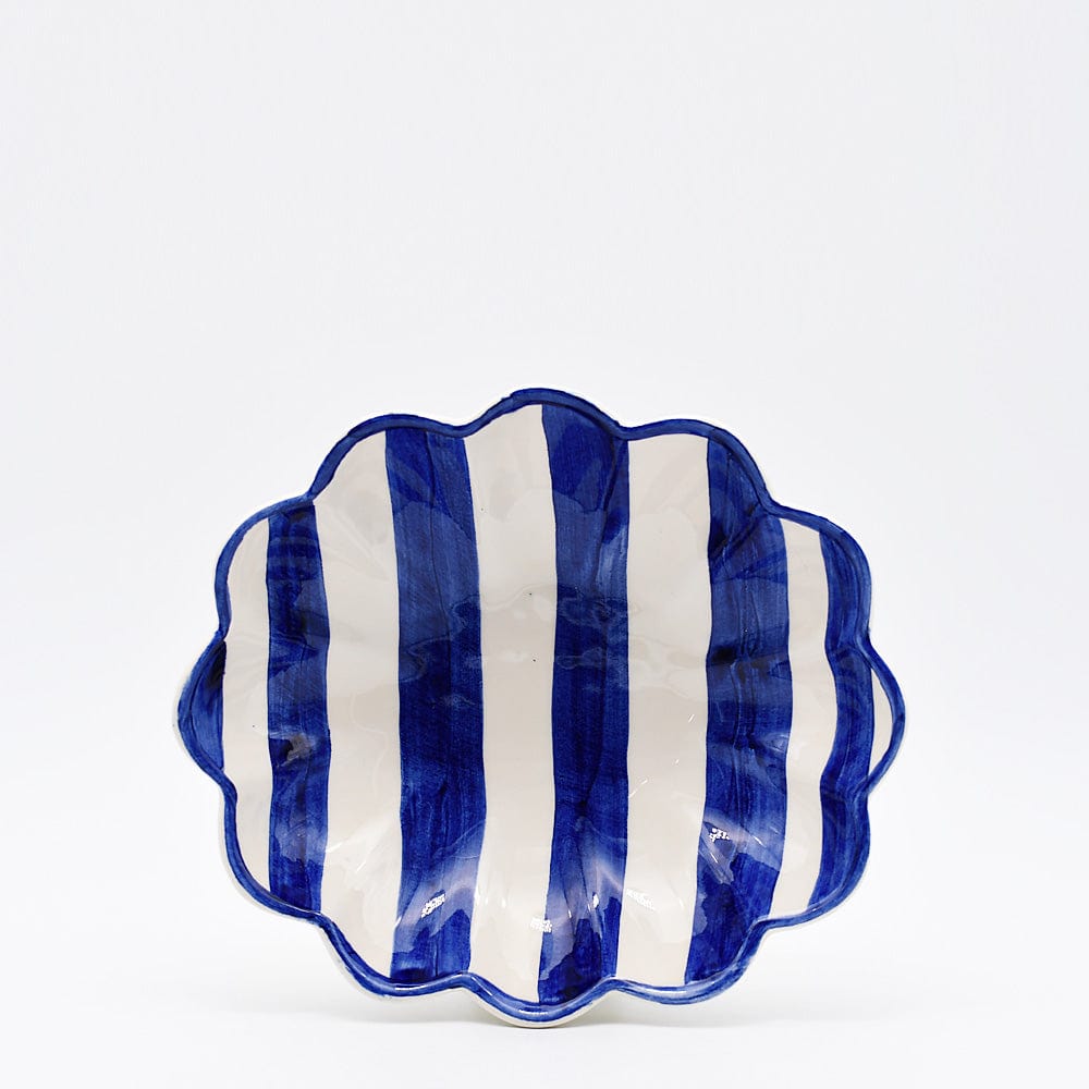 Costa Nova Mar | Striped Ceramic Plate - Blue
