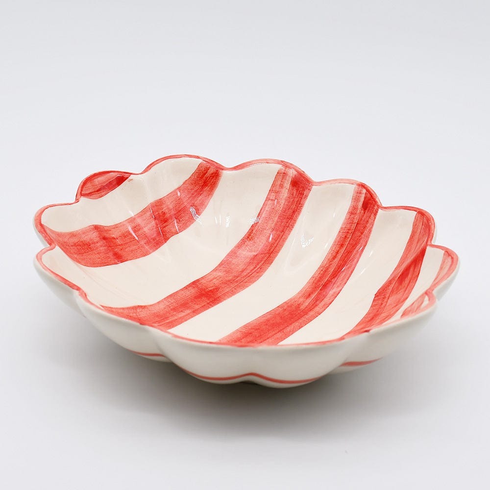 Costa Nova Mar | Striped Ceramic Plate - Red