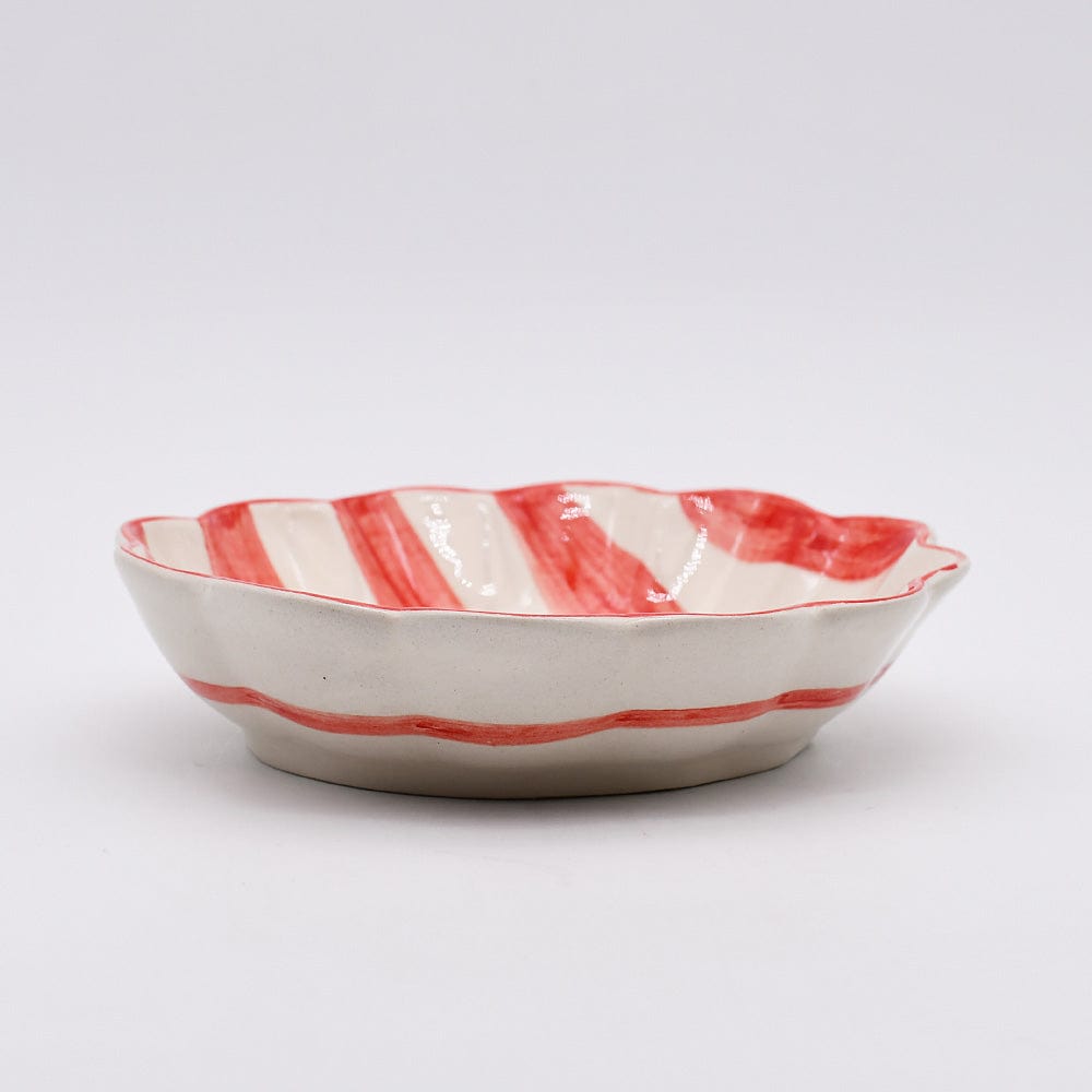 Costa Nova Mar | Striped Ceramic Plate - Red