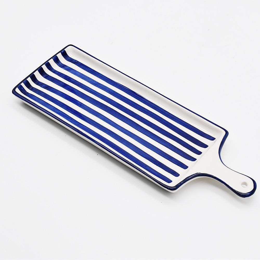 Costa Nova Mar | Striped Ceramic Serving Dish - Blue