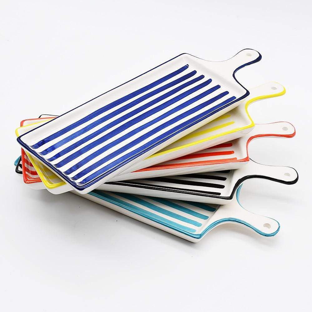 Costa Nova Mar | Striped Ceramic Serving Dish - Blue