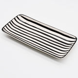 Costa Nova Mar | Striped Ceramic Serving Platter - Black