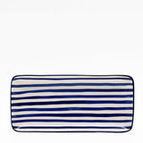 Costa Nova Mar | Striped Ceramic Serving Platter - Blue