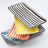 Costa Nova Mar | Striped Ceramic Serving Platter - Blue