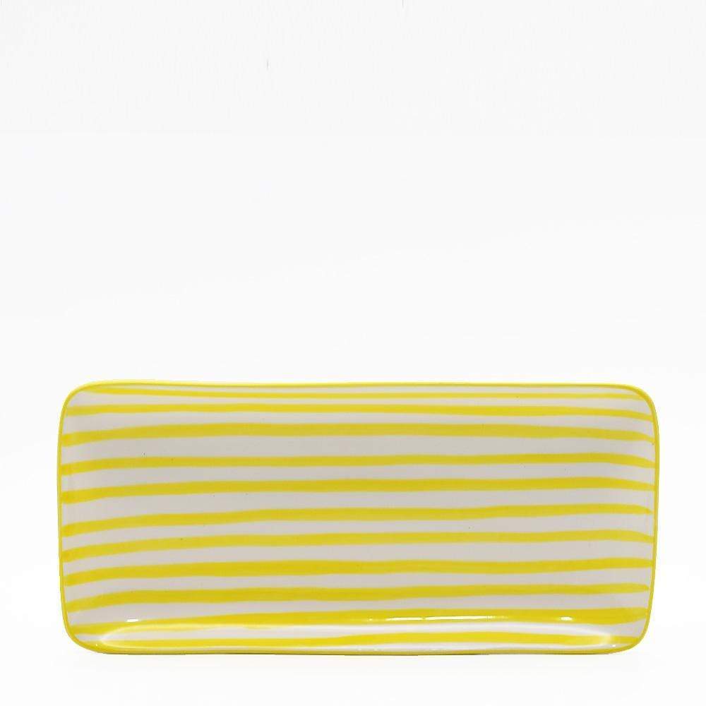 Costa Nova Mar | Striped Ceramic Serving Platter - Yellow