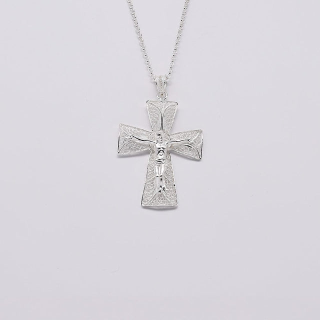 Crucifixo I Silver Filigree Pendant - 2.0''