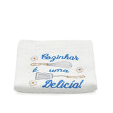 Delicia I Embroidered  kitchen Towel Blue