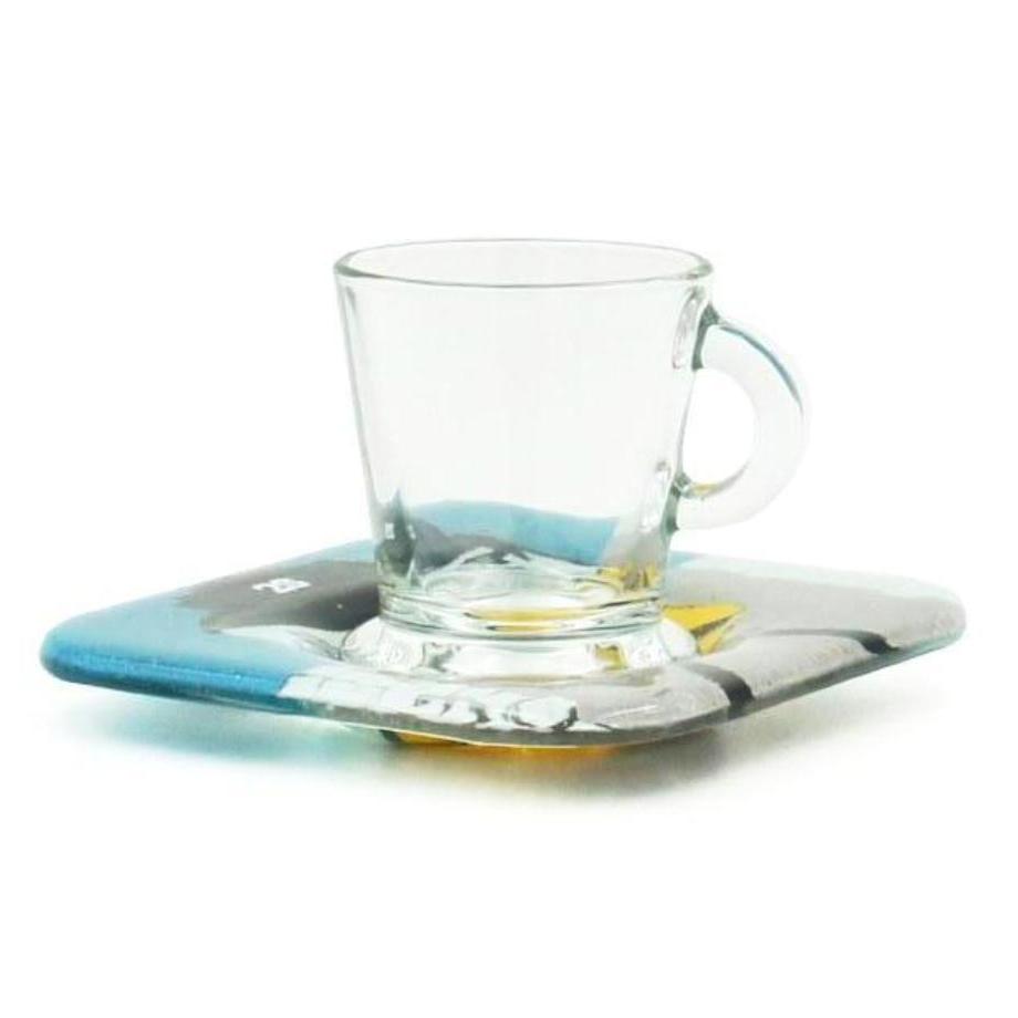 Electrico 28 | Fused Glass Cup and Saucer