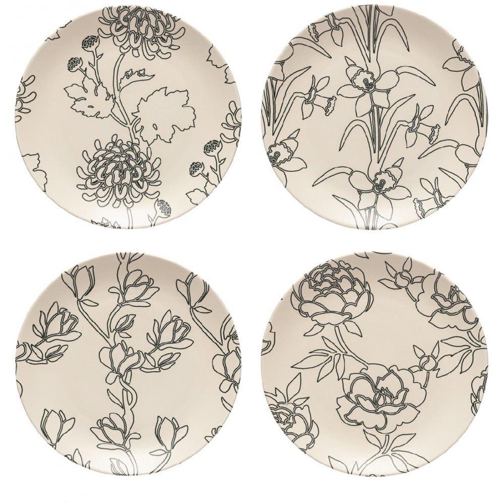 Elements I Set of 4 Stoneware Dessert Plates