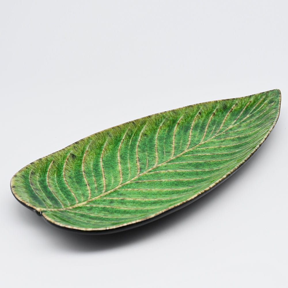 Estrelicia Leaf I Stoneware Charger Plate - Light Green