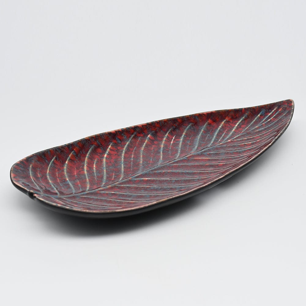 Estrelicia Leaf I Stoneware Charger Plate - Red