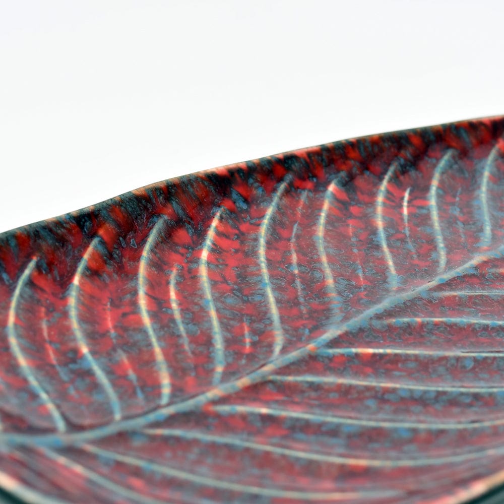 Estrelicia Leaf I Stoneware Charger Plate - Red