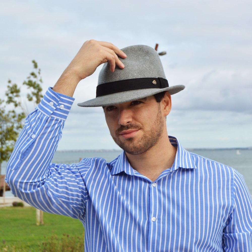 Men's gray fedora hats on sale