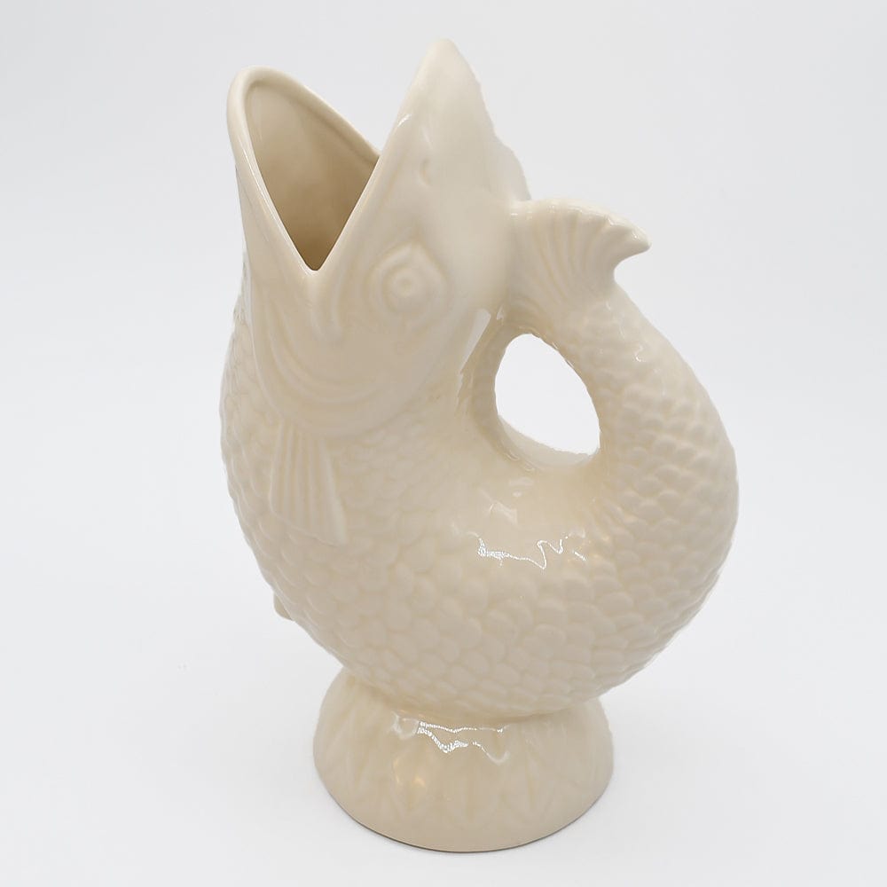 Fish-shaped Ceramic Pitcher - Green & white