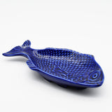 Fish-shaped Ceramic Plate - Blue 9.8"