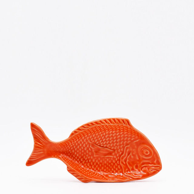 Fish-shaped Ceramic Plate - Orange 9.8"