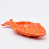 Fish-shaped Ceramic Plate - Orange 9.8"