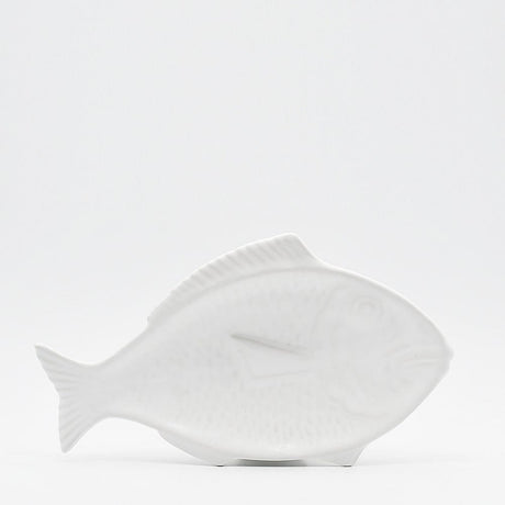 Fish-shaped Ceramic Plate - White 11.8"