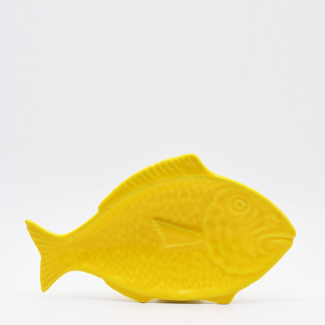 Fish-shaped Ceramic Plate - Yellow 11.8"