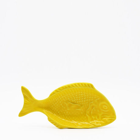 Fish-shaped Ceramic Plate - Yellow 9.8"