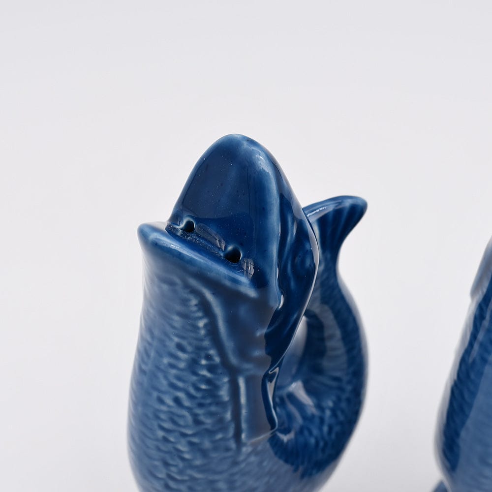 Fish-shaped Ceramic Salt and Pepper Shaker - Blue