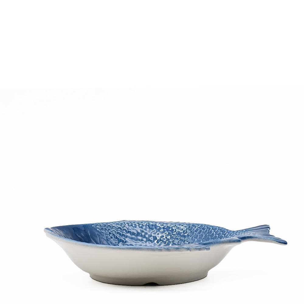 Fish-shaped Ceramic Soup Plate - Blue