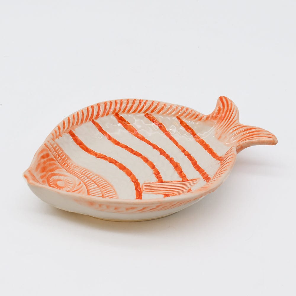 Fish-shaped Ceramic Soup Plate - Orange