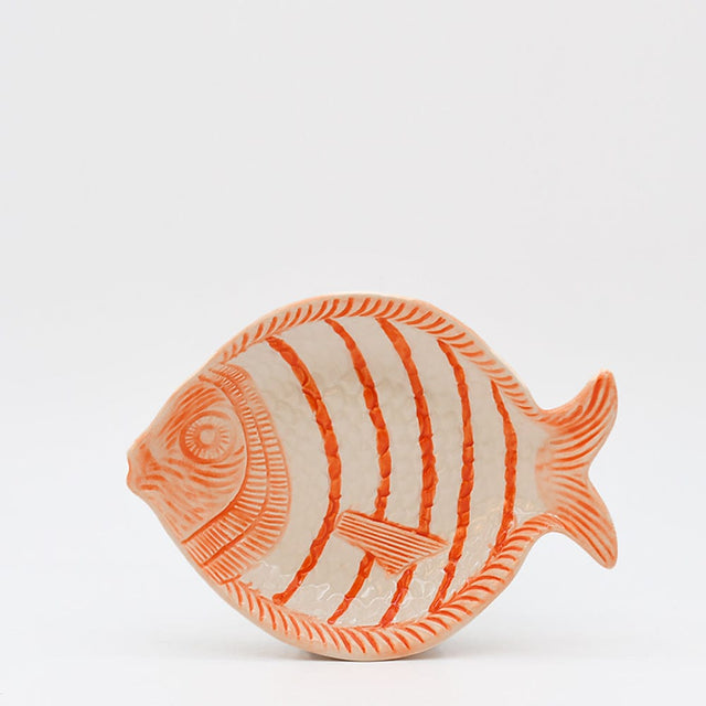 Fish-shaped Ceramic Soup Plate - Orange 9.8''