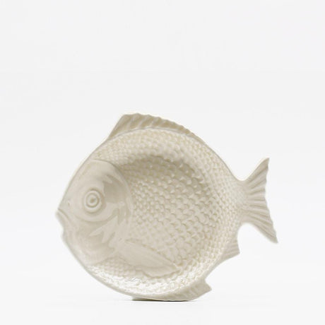 Fish-shaped Ceramic Soup Plate - White